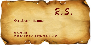 Retter Samu névjegykártya